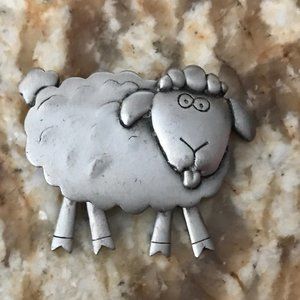 2/$18 VINTAGE JJ JONETTE SHEEP BROOCH PIN
